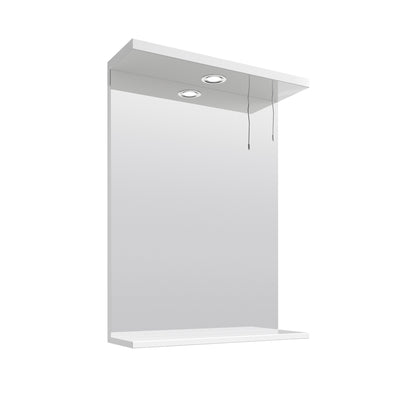 Layla 550mm Mirror With Lighting - Gloss White
