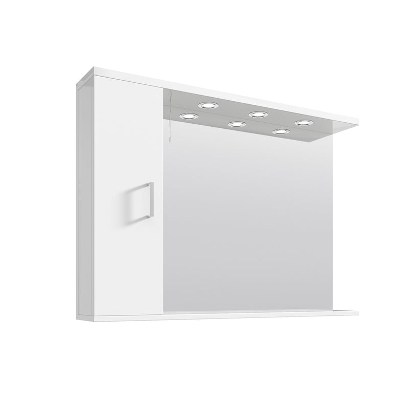 Layla 1050mm Mirror Cabinet With Lighting - Gloss White