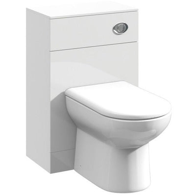 Layla 500mm Toilet Unit, 300mm Deep - Gloss White