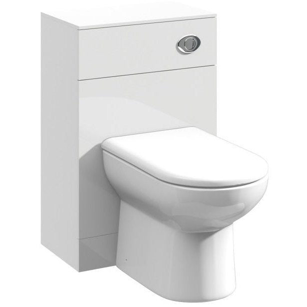 Layla 500mm Toilet Unit, 300mm Deep - Gloss White