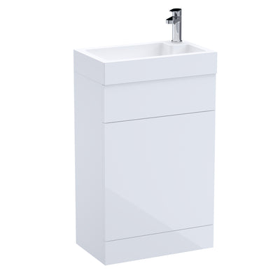 Nuie Athena 2 In 1 Slimline 500 x 305mm WC & Vanity Unit With Basin (Without Cistern) - Gloss White