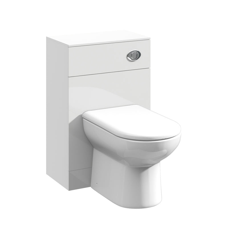 Layla 500mm Toilet Unit, 330mm Deep - Gloss White