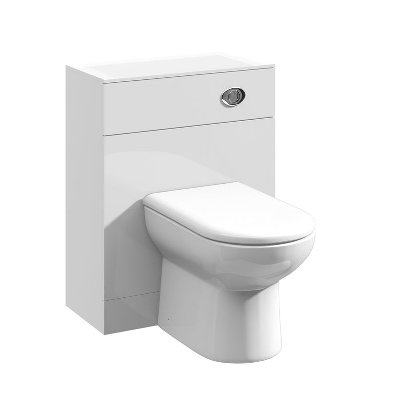 Layla 600mm Toilet Unit, 330mm Deep - Gloss White