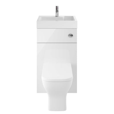 Nuie Athena 2 In 1 500 x 355mm WC & Vanity Unit With Basin & Concealed Cistern - Gloss White