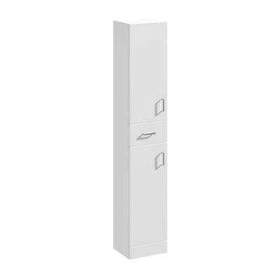 Nuie Mayford 1902 x 350 x 300mm Floor Standing Tallboy With 2 Doors & 1 Drawer - White Gloss