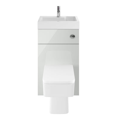 Nuie Athena 2 In 1 500 x 355mm WC & Vanity Unit With Basin & Concealed Cistern - Grey Mist Gloss