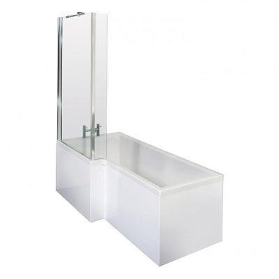 Cape L Shape Shower Bath With Screen & Front Panel 1500 x 850mm