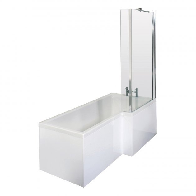 Cape L Shape Shower Bath With Screen & Front Panel 1500 x 850mm