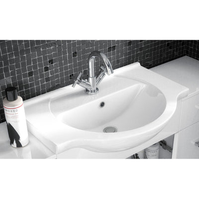 Layla 1033mm Furniture Pack With Basin, Back To Wall Toilet & Cistern - Gloss White