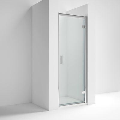Nuie Rene 6mm Satin Chrome Hinged Shower Door