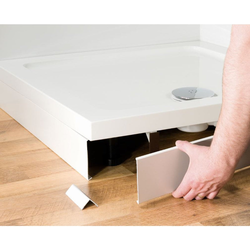 White Shower Riser Nuie Easy Plumb Leg & Plinth Riser Set For Shower Trays - Gloss White ...