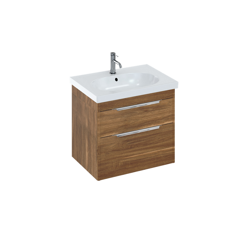 Britton Bathrooms Shoreditch 650mm Double Drawer Vanity Unit With Origin Round Basin