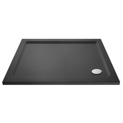 Slate Effect Stone Resin Rectangular Shower Tray & Waste 1100 x 760mm