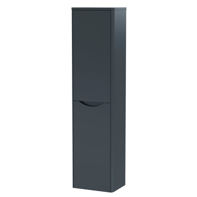 Nuie Lunar 1392 x 356 x 253mm Wall Hung Tall Unit With 2 Doors - Anthracite Satin