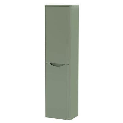 Nuie Lunar 1392 x 356 x 253mm Wall Hung Tall Unit With 2 Doors - Green Satin