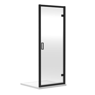 Nuie Rene 6mm Black Hinged Shower Door