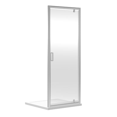 Nuie Rene 6mm Satin Chrome Pivot Shower Enclosure With Side Panel