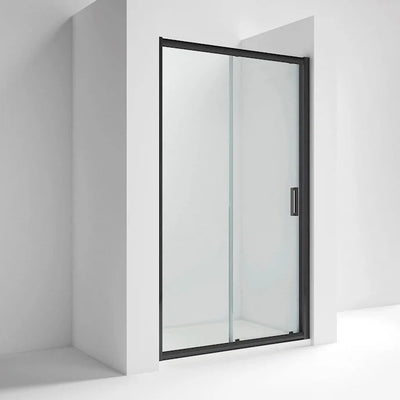 Nuie Rene 6mm Black Single Sliding Shower Door