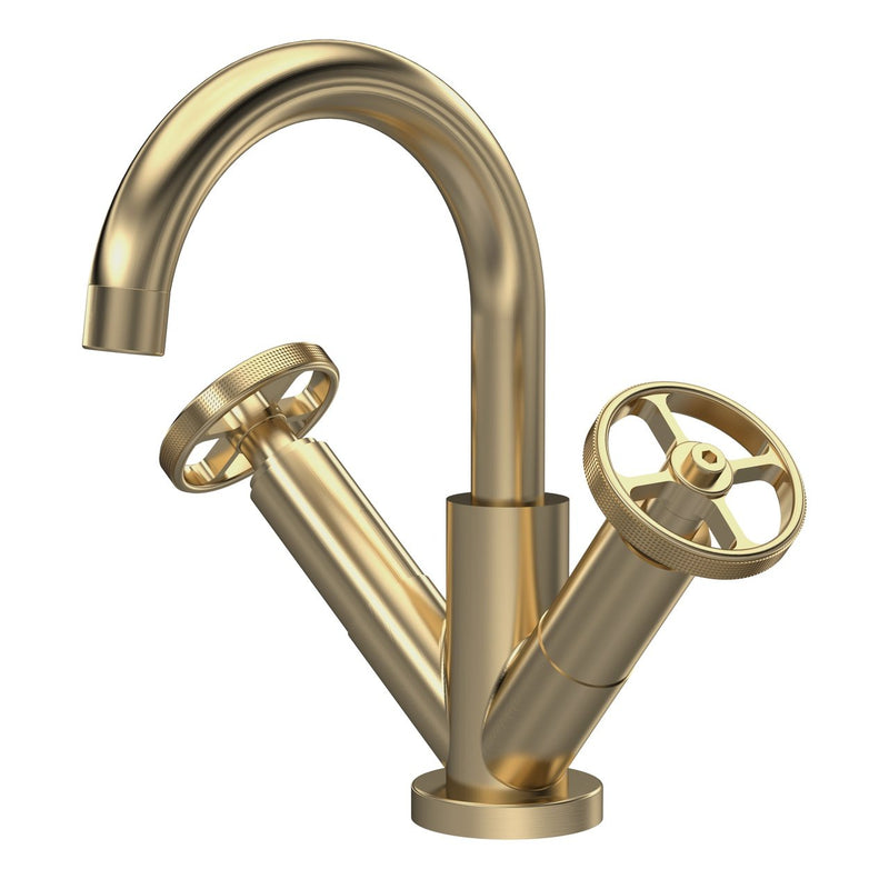 Hudson Reed Revolution Mono Basin Mixer With Waste - Brushed Brass