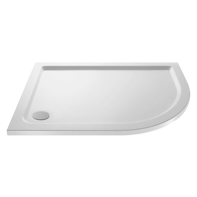 Nuie Pearlstone Offset Quadrant Gloss White Stone Resin Shower Tray - 1200 x 900mm, Right Hand