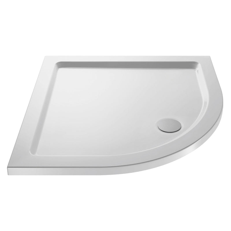 Nuie Pearlstone Quadrant Gloss White Stone Resin Shower Tray - 1000 x 1000mm