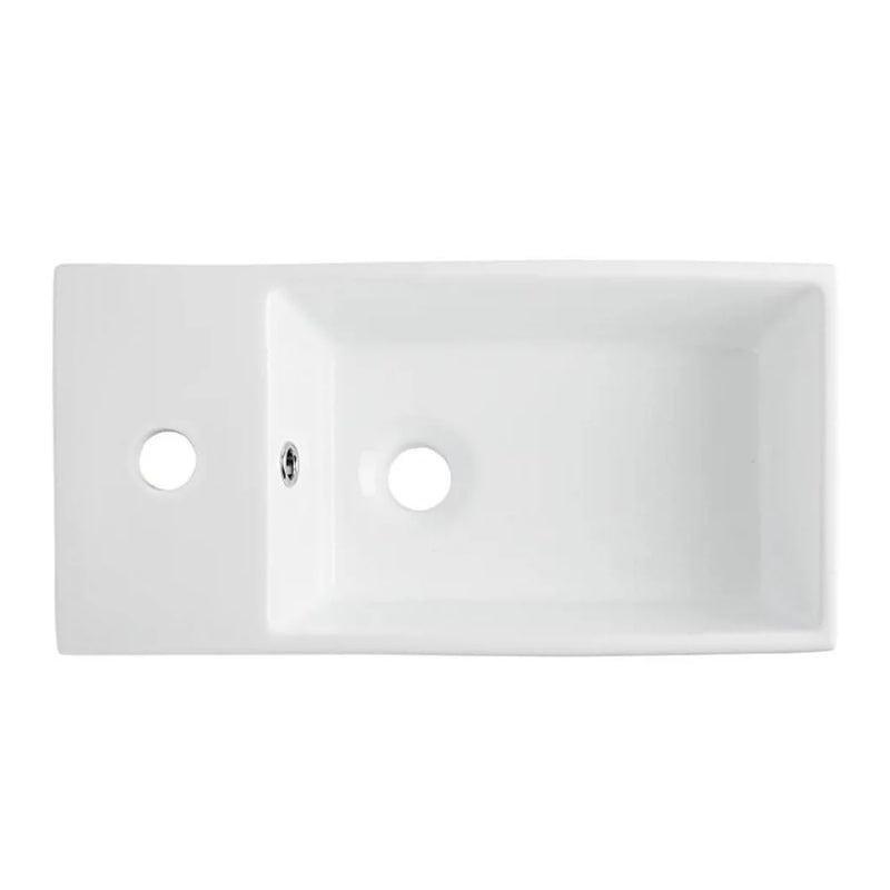 Nuie Mayford Cloakroom 480 x 240mm Floor Standing Vanity Unit With 1 Door & Ceramic Basin - Gloss White