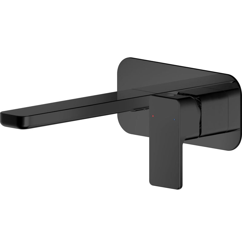 Cape Black 2 Hole Wall Mounted Basin Mixer With Plate