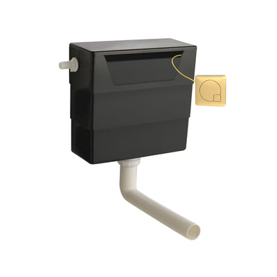 Nuie Universal Access Dual Flush Concealed Cistern - With Brushed Brass Flush Button