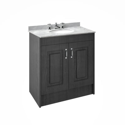 Abbey Bay Marlborough 800mm Floor Standing Vanity Unit With Grey Marble Top - Royal Grey